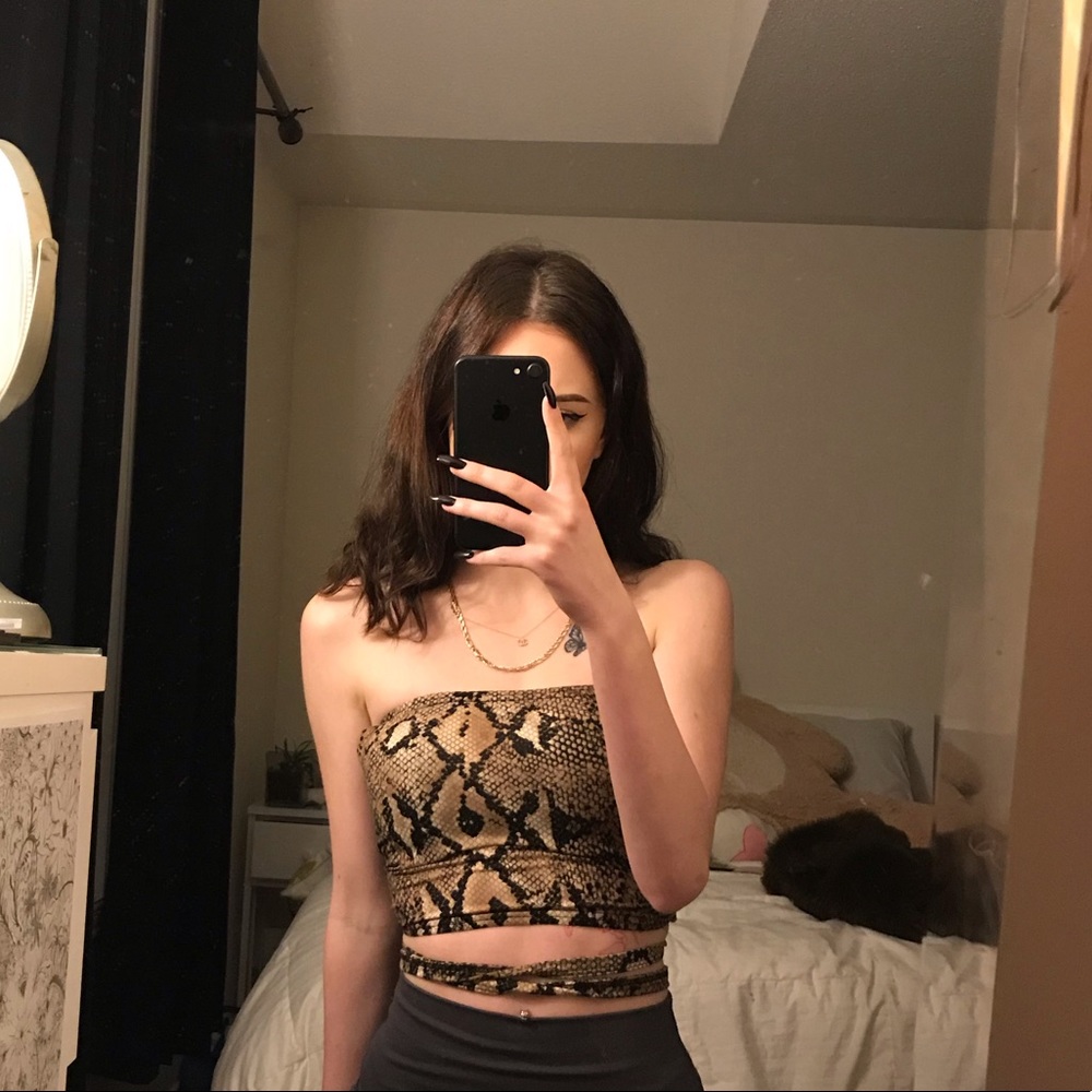 👾Snake print tube top